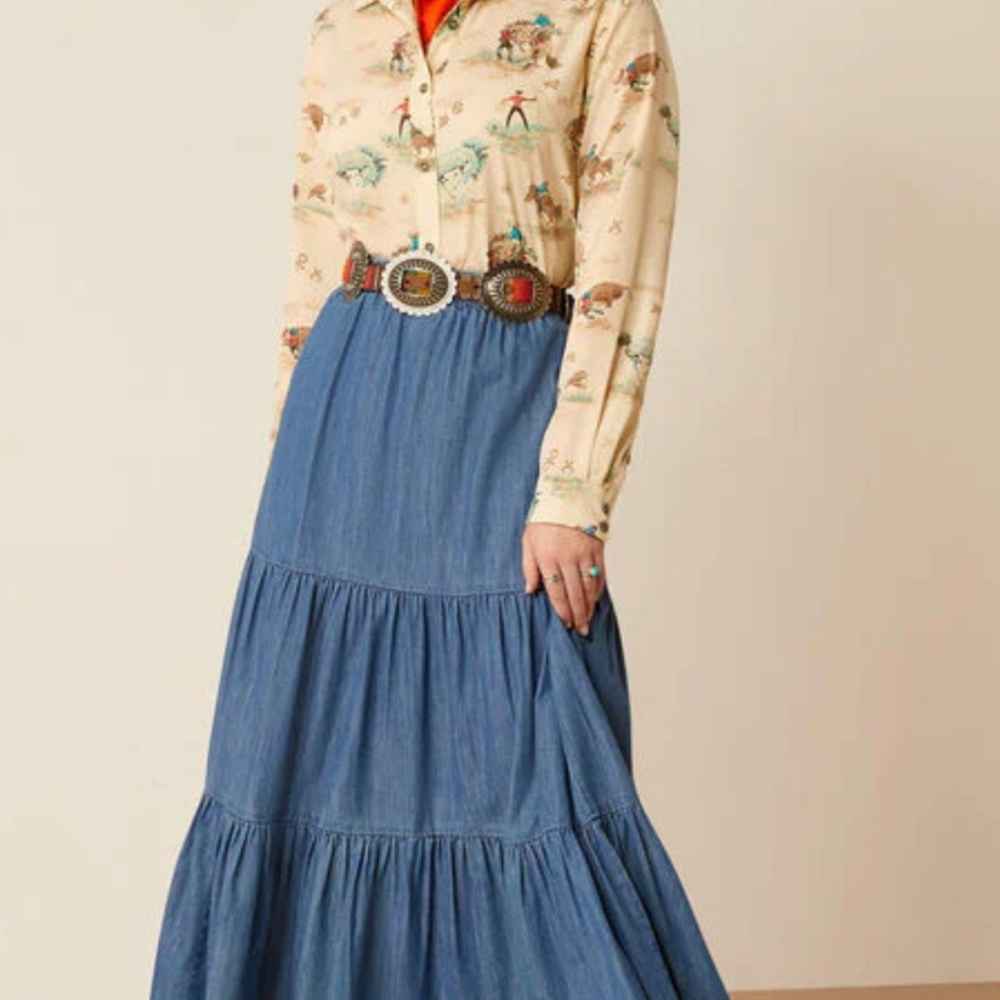 Ariat Blue Denim Maxi Skirt